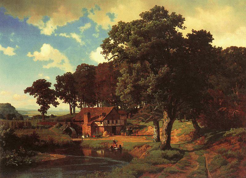 Albert Bierstadt A Rustic Mill oil painting picture